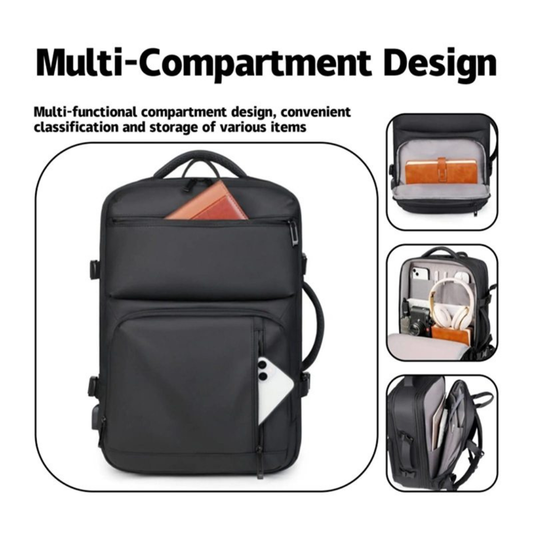 Mochila Expandible Antirrobo + Puertos USB – Viaje & Trabajo