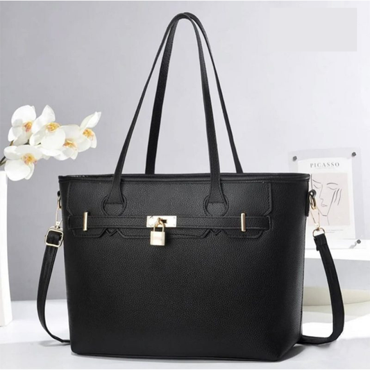 Cartera Ejecutiva con Detalle Metálico y Candado Decorativo