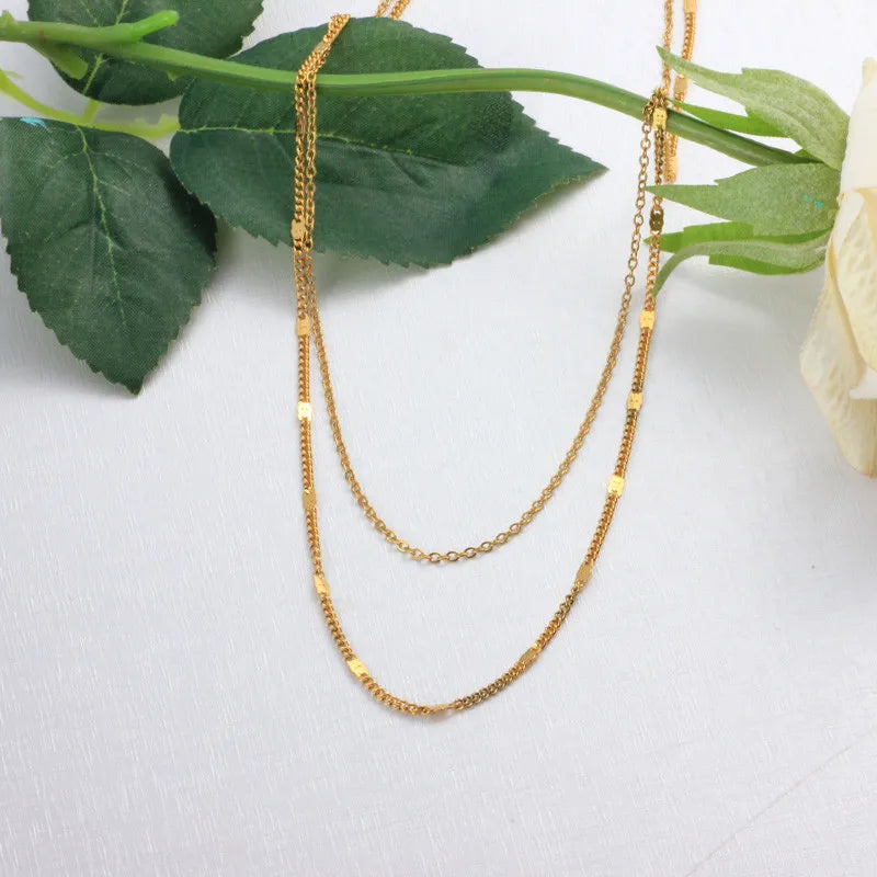 Collar Doble Dorado Minimalista