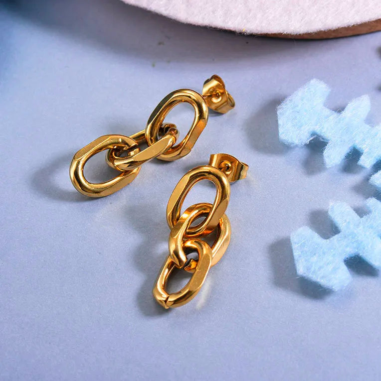 Aros Cadena Dorados – Acero Inoxidable