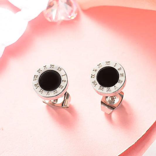 Aros Mini Roman Plateados – Acero Inoxidable