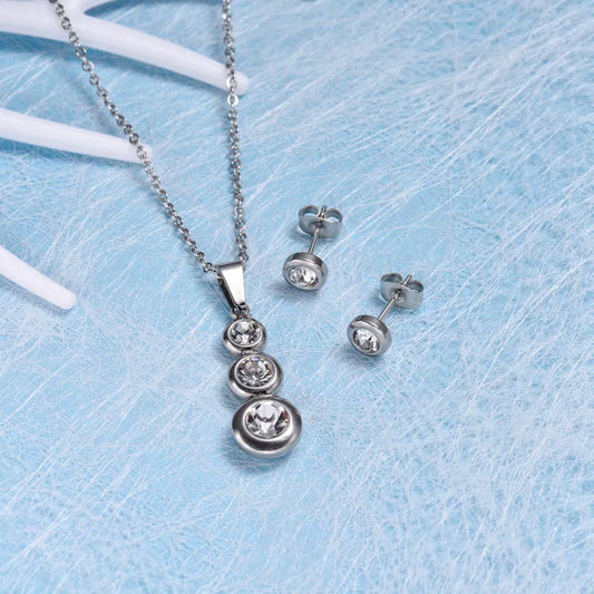 Conjunto plateado circones en cascada